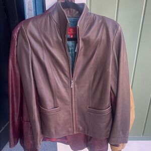 Cole Haan Women’s Chocolate Leather Jacket